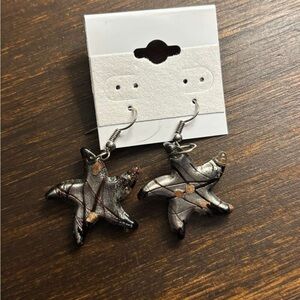 Art Glass Star Fish Dangle Earrings